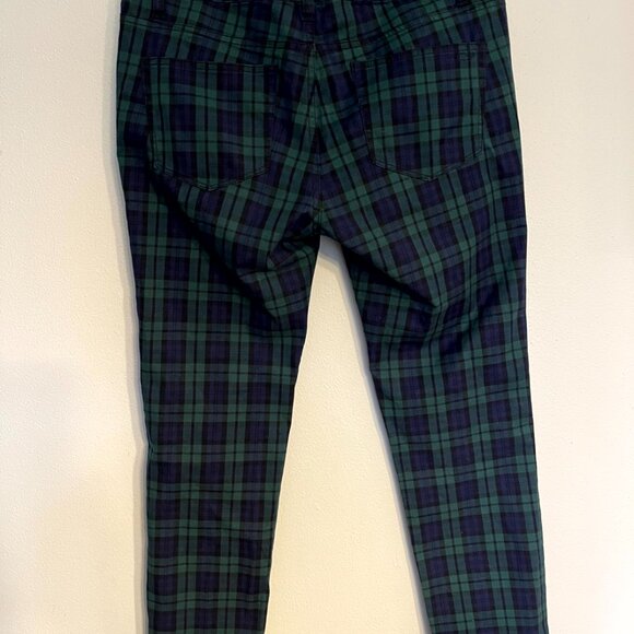 Vineyard Vines Pants Womens 6 Blue Green Blackwatch Plaid 5 Pocket Trousers - Picture 5 of 8